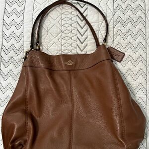 Coach Brown Pebble Leather Lexy Hobo Shoulder Bag, K1781 F23511